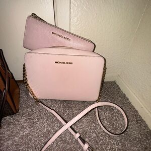 Michael Kors Pink Crossbody Bag with Gold Hardware